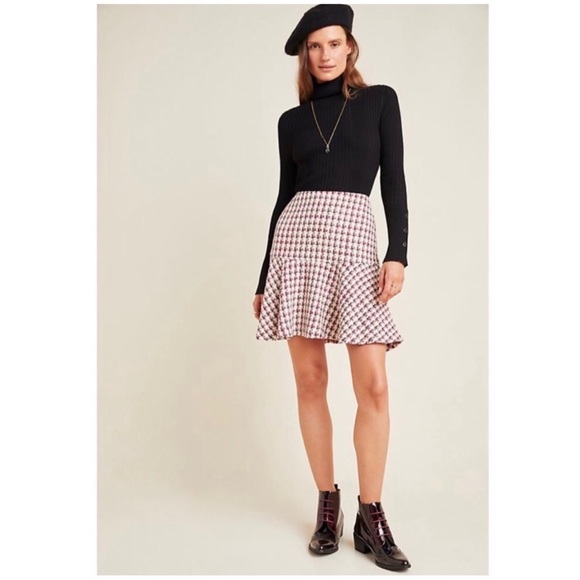 Anthropologie Bobbie Plaid Flounced Mini Skirt EUC - SZ 14 - Picture 2 of 16